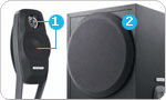Two-way sattelite speakers and wood subwoofer