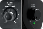 Convenient volume control and bass level knobs
