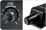 Convenient volume and bass control knobs