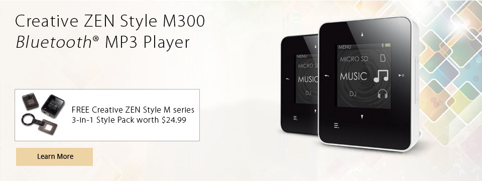 Creative ZEN Style M300 MP3 Player + FREE Creative ZEN Style M series 3-in-1 Style Pack