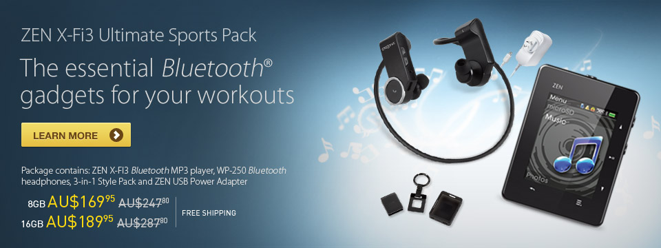 ZEN X-Fi3 Ultimate Sports Pack - The essential Bluetooth gadgets for your workouts