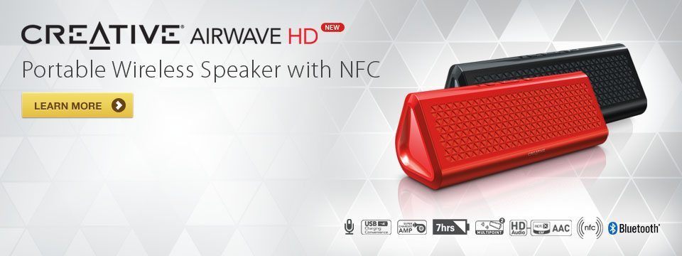 Creative Airwave HD - Portable Wireless Speaker with NFC