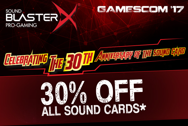 30% OFF ALL SOUND CARDS