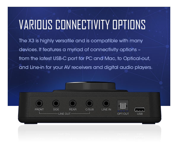 VARIOUS CONNECTIVITY OPTIONS