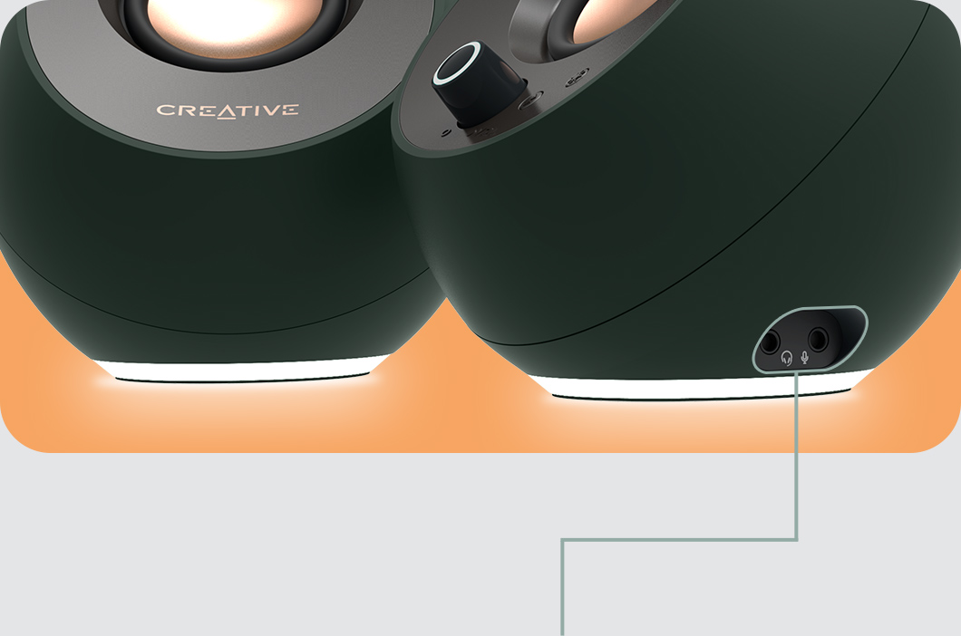 thumbnail image 2 of Creative Pebble Pro 2.0 USB-C Computer Speakers With Bluetooth & RGB Lighting - Clear Dialog & BassFlex 2 of 9