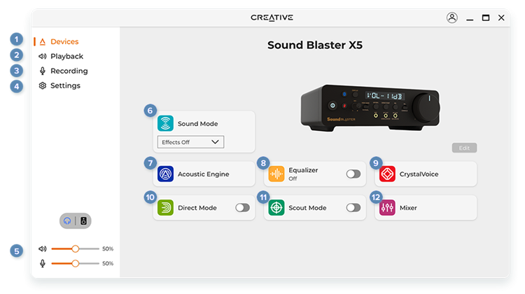 Sound Blaster X5 - Hi-res External Dual DAC USB Sound Card with 