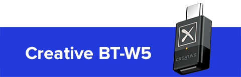 Creative BT-W5 Smart Bluetooth 5.3 Audio Transmitter with aptX 