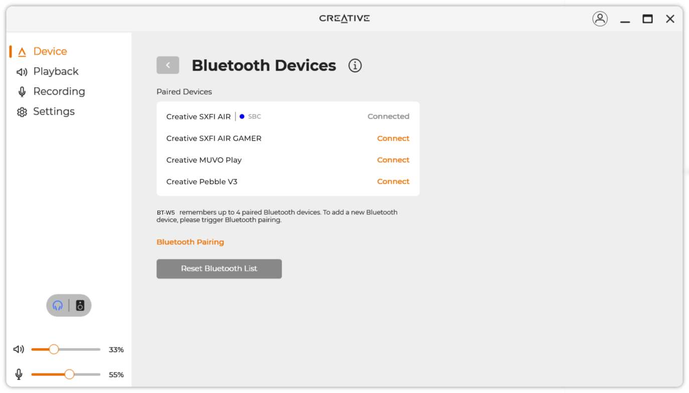 Creative BTW5 Smart Bluetooth 5.3 Audio Transmitter with aptX Adaptive