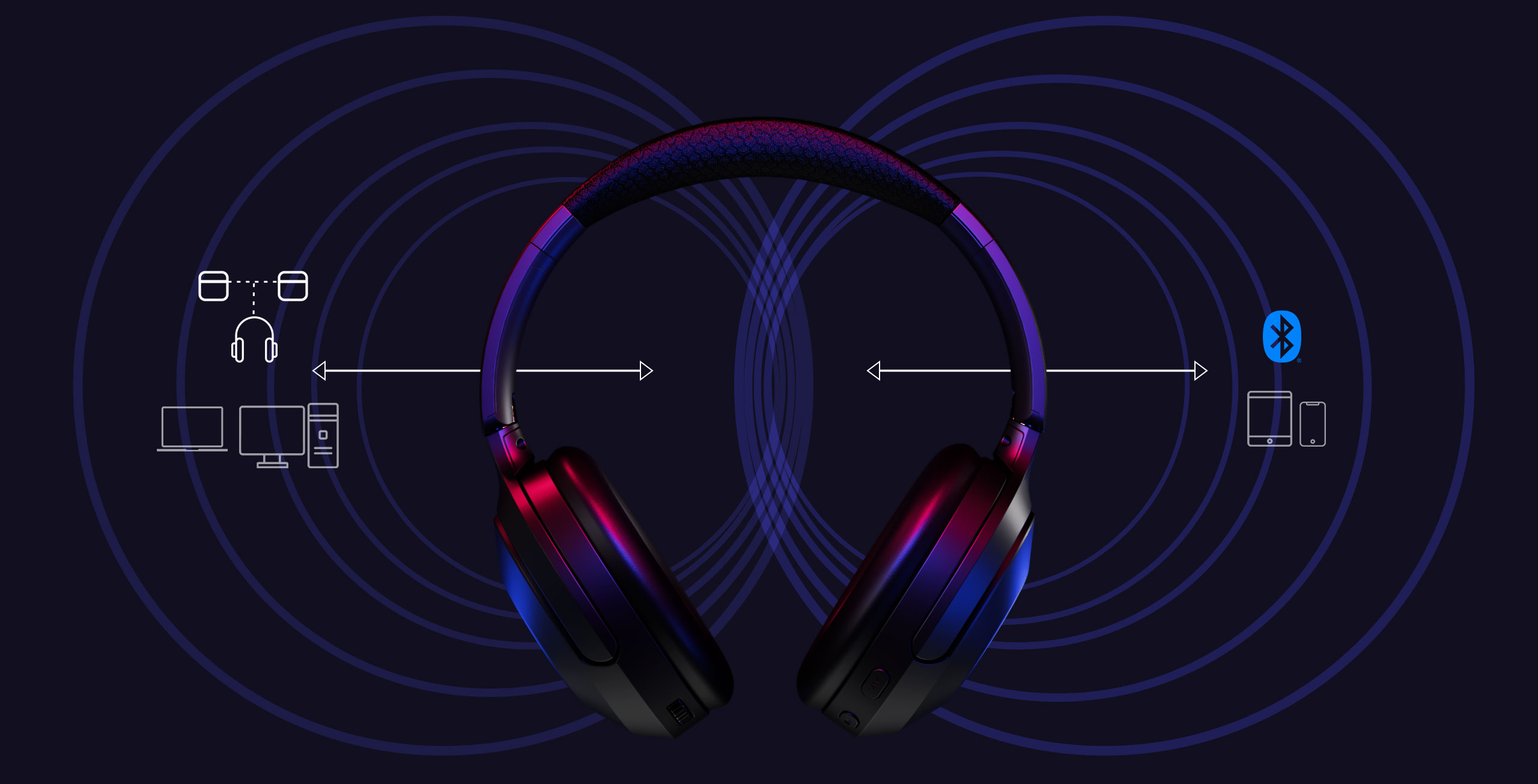 Creative Zen Hybrid Pro Wireless Over-ear Headphones with Bluetooth® LE ...