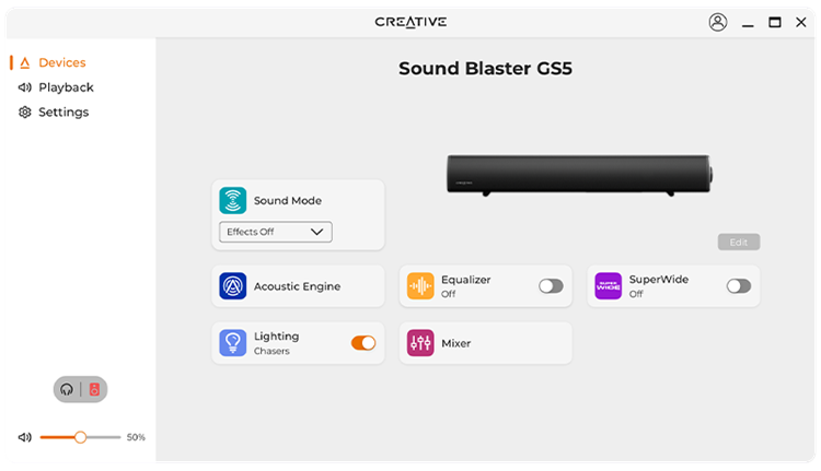 Sound Blaster GS5 - SuperWireTM 技術搭載の多機能RGB ゲーミング