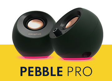 Creative Pebble Pro Minimalist 2.0 USB-C Computer Speakers with Bluetooth  5.3 and Customizable RGB Lighting, Clear Dialog and BassFlex Tech, USB